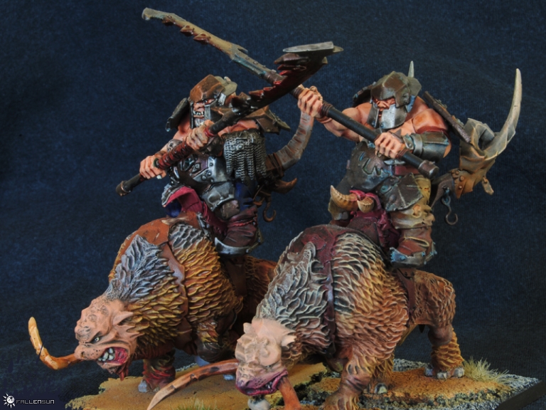 Warhammer - Ogre Kingdom - Mournfangs  - Ogre Khans - Tusker Cavalry - t9a